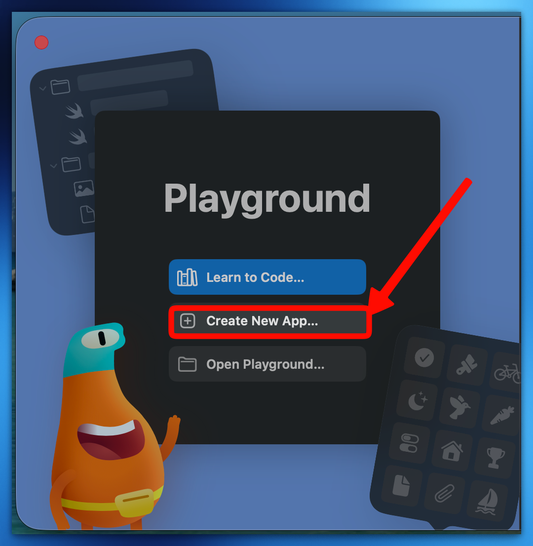 Creating a new app in the Swift Playgrounds Mac app