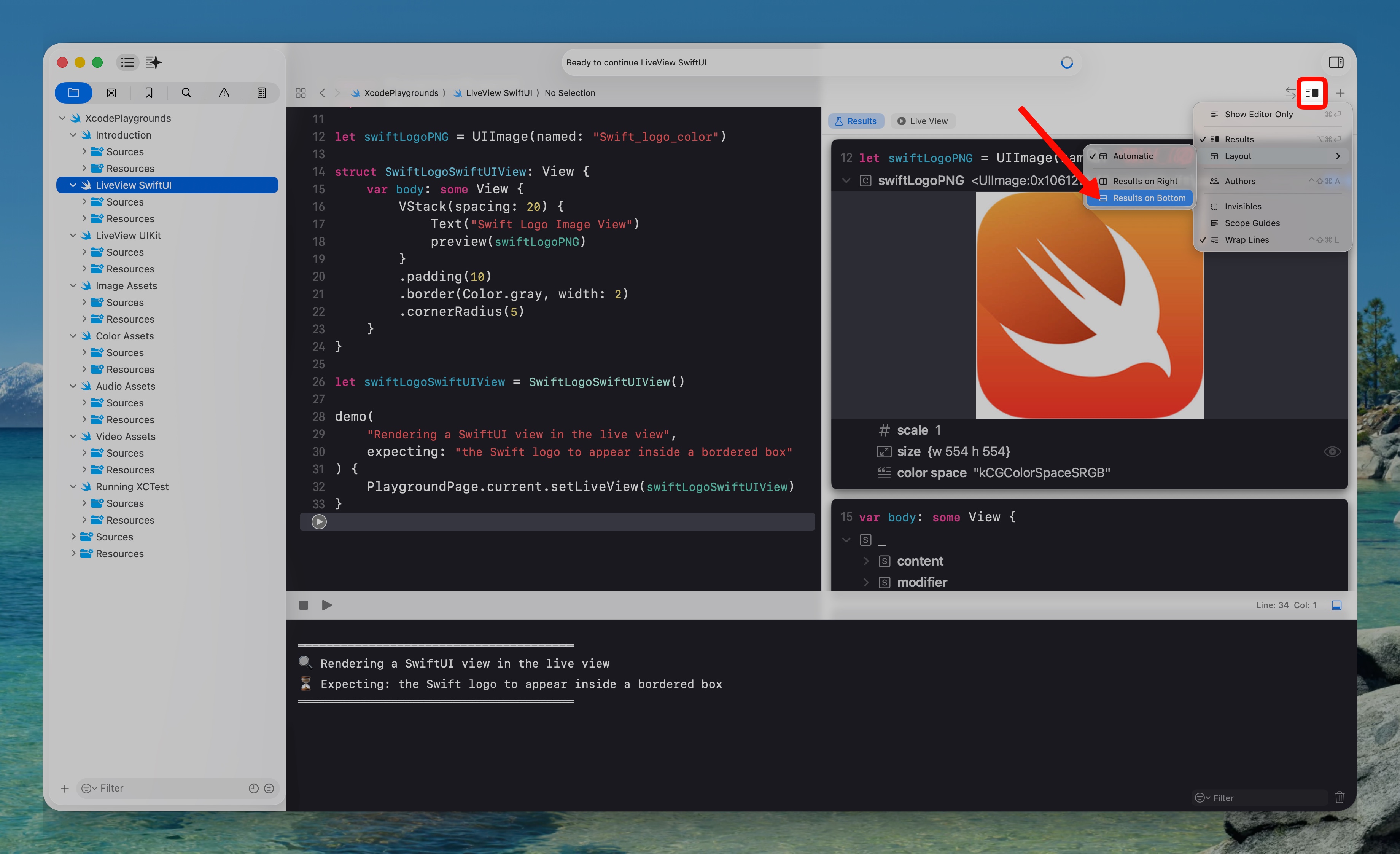 Moving the results pane from the right side to the bottom